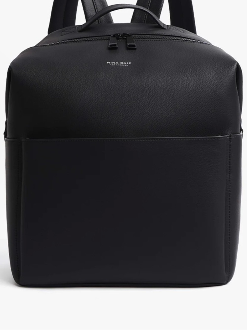 MINA BAIE Stevie Backpack Large Vegan Carryall Unisex Travel Diaper Bag Black